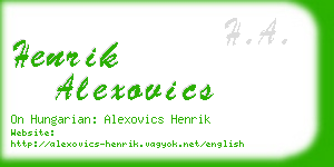 henrik alexovics business card